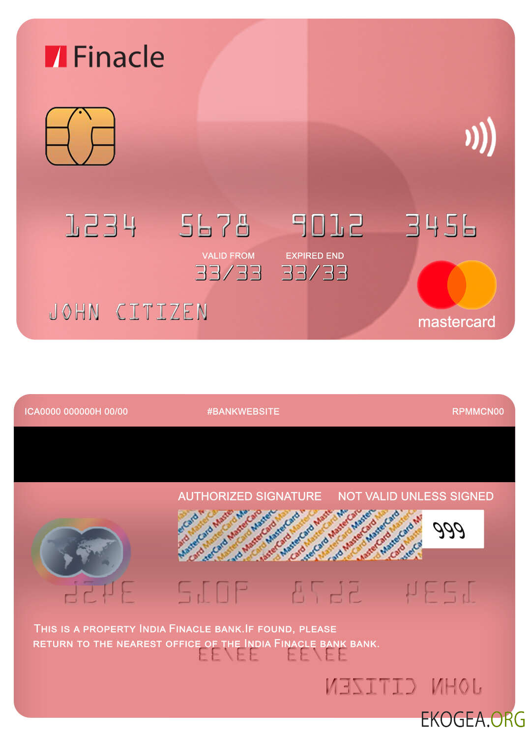 Mastercard de la banque Finacle en Inde